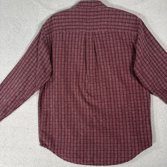 Territory Ahead Flannel Shirt Men’s Size L Burgundy White Textured - Picture 12 of 16